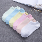 Vớ nữ vớ mùa hè siêu mỏng vớ thuyền cotton thấp để giúp kẹo vớ cotton màu Hàn Quốc sinh viên dễ thương màu rắn phụ nữ vớ