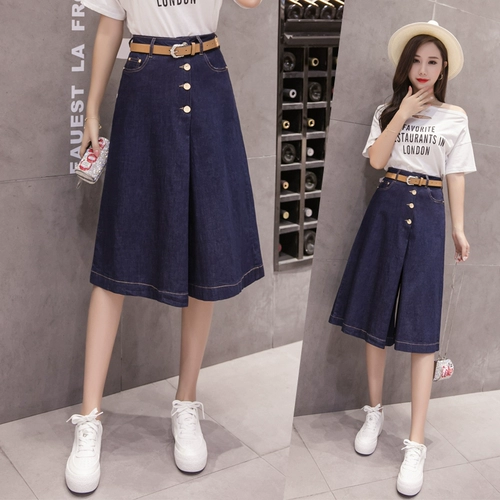 Джинсы, летние штаны, юбка, сезон 2021, в корейском стиле, по фигуре, свободный крой