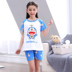 Doraemon trẻ em đồ ngủ nam cotton gia đình bốn cha mẹ và con dịch vụ nhà cô gái dễ thương đồ ngủ ngắn tay cotton đồ ngủ nữ Cha mẹ và con