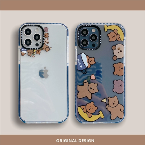 Apple, прозрачный iPhone15 Pro, iPhone 14, защитный чехол, с медвежатами, для влюбленных, защита при падении