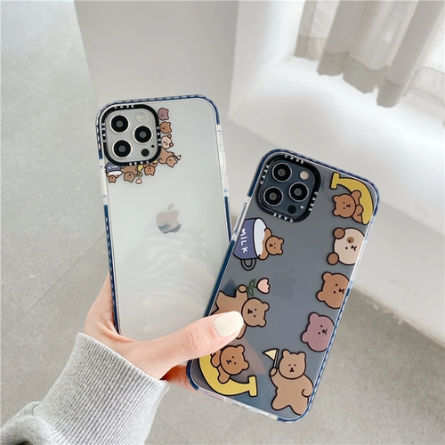 Apple, прозрачный iPhone15 Pro, iPhone 14, защитный чехол, с медвежатами, для влюбленных, защита при падении