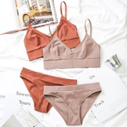 Cotton Pháp không có vòng thép thoải mái bralette bra đặt ngực nhỏ phụ nữ thoáng khí kiểu vest mỏng - Bộ đồ lót