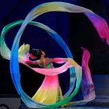 Гимнастика лента*лента*Цветный шелк*длина длины 12 метров шириной 0,75 метра*Семь удлиненная ширина.