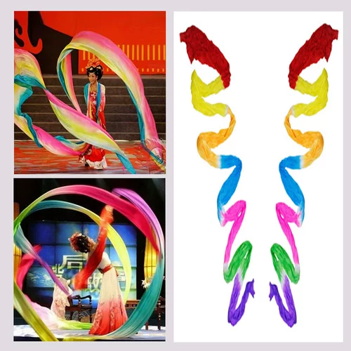 Гимнастика лента*лента*Цветный шелк*длина длины 12 метров шириной 0,75 метра*Семь удлиненная ширина.