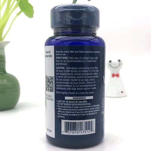 Прямая почтовая почта Американская оригинальная расширение срока службы Активный витамин D3 Капсулы 1000IU 90