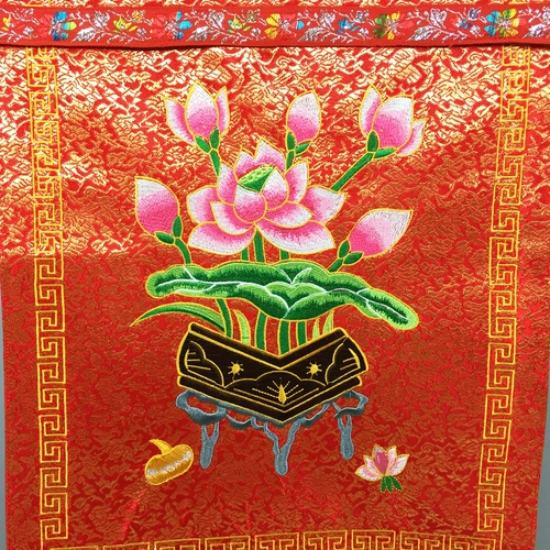 Буддийское оборудование Фухуэй, принадлежности для медитации, буддийский зал, ниша, стол, вышивка, окантовка стола, поднос для посвящения, курильница, пороховница, красное посвящение, настоящие благовония