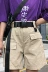 Hàn quốc ulzzang Harajuku BF gió hoang dã retro yếm loose casual pocket shorts phụ nữ với vành đai thủy triều Quần short
