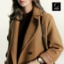 2018 Hàn Quốc phiên bản của mùa thu mới và mùa đông lỏng mỏng giữa chiều dài phụ nữ da đen của len áo thời trang áo Trung bình và dài Coat
