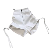 Черные дизайнерские весенние шорты, летние штаны, эластичные румяна, высокая талия, на шнурках, в обтяжку, тренд сезона, популярно в интернете, облегающий крой