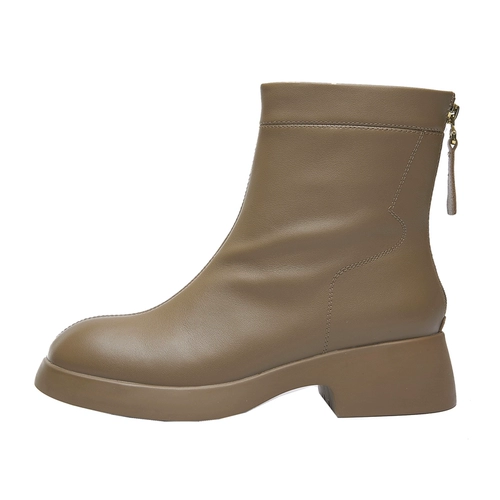 Aee/爱意 Martens, демисезонные короткие сапоги, челси с молнией, кожаные ботинки