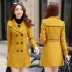 2018 mùa xuân và mùa thu mới của Hàn Quốc phiên bản của phụ nữ mỏng của chiếc áo khoác len nữ Slim kích thước lớn phần dài áo len thủy triều