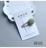 [Er Niu.儿童发夹女童毛毡夹彩色羊毛球BB夹女童边夹刘海夹6个色]