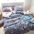 Đơn giản Hàn Quốc cotton bốn mảnh phim hoạt hình cotton linen quilt cover giường bộ 4 bộ 1.8 m1.5 mét bộ đồ giường Bộ đồ giường bốn mảnh
