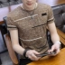 2018 người đàn ông mới của băng lụa ngắn tay T-Shirt nam vòng cổ phần mỏng thanh niên mùa hè Hàn Quốc Slim nửa tay áo sơ mi Áo phông ngắn