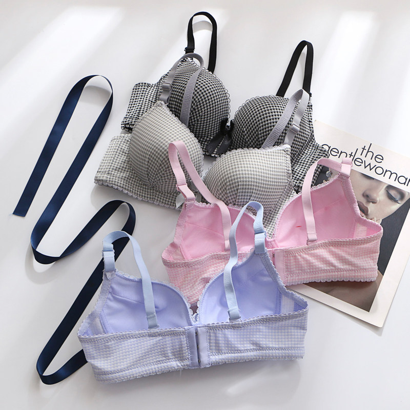 内衣女半杯无钢圈学生少女初中生高中生大学生调整文胸小胸胸罩秋