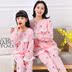 Mẹ và con gái đồ ngủ cha mẹ và con mặc mùa xuân và mùa hè cotton dài tay cô gái trong lớn trẻ em và cô gái bông phần mỏng thiết lập dịch vụ nhà đồ bộ trung niên Cha mẹ và con