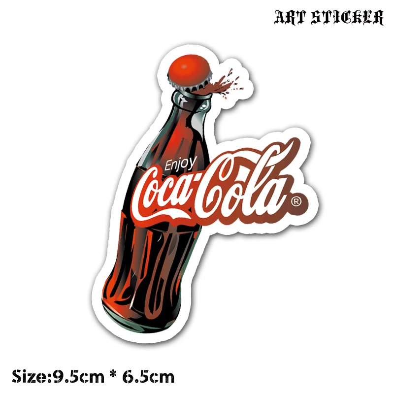 Ретро ноутбук, чемодан, велосипед, наклейка, Cola