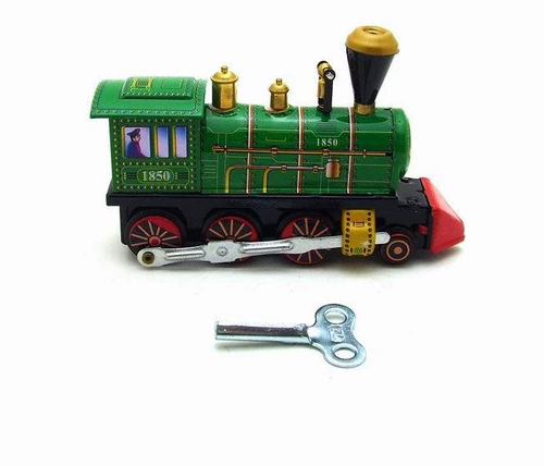 Заводная игрушка, заводной реквизит, старомодный поезд, ностальгия, подарок на день рождения