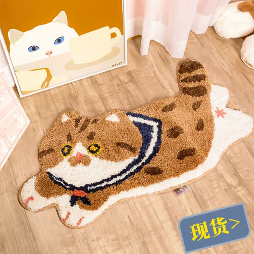 Mewji Miaoji Cat Cushion Toiet Carpet Cat Plush не -Slipfoot подушка кровать спальня спальня маленькая милая мягкая