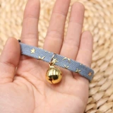 Джинсовый чокер ручной работы, колокольчик, бесшумный аксессуар, ожерелье, домашний питомец, кот