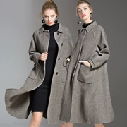 2019 mùa thu và mùa đông mới áo khoác cashmere hai mặt nữ cao cấp 100 áo len nguyên chất trong phần dài của quần áo len nữ - Trung bình và dài Coat