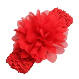 Детский аксессуар для волос, повязка на голову, шифоновый розовый красный белый ободок ручной работы, в цветочек