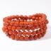 Vòng đeo tay mã não đỏ tự nhiên Nam Tứ Xuyên Chất liệu Liangshan Persimmon Red Full Meat Bracelet Ba vòng tròn Nhiều vòng tròn Đàn ông và Phụ nữ 108 Hạt vòng tay vàng Vòng đeo tay Clasp