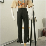 Taotao quần áo mùa hè eo hông chân mỏng dây kéo chuyên nghiệp ăn mặc quần phù hợp với quần 28776