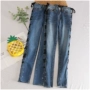 Taotao quần áo mùa hè Hàn Quốc thời trang thấp eo tie rửa chân jeans nữ 30422 quần jeans nữ