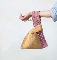 Пряжа 娜米手工馆 复古蕾丝手挽包 合股线diy钩编材料包 成品