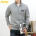 JEEP đích thực của nam mùa thu cotton mỏng áo thun đan áo len áo len cổ lọ cho nam Cardigan