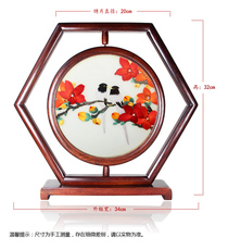 Вышивка Гуандун 广绣精品 木棉花 画眉鸟 广州特色纯手工刺绣