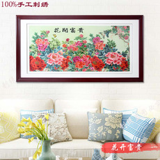 Вышивка Гуандун 粤绣广绣精品牡丹花开富贵绣花纯手工刺绣装饰画礼物工艺高档礼品