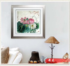 Вышивка Гуандун 粤绣广绣精品荷花莲花单面绣纯手工刺绣客厅画装饰画玄关走廊卧室