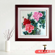 Вышивка Гуандун 粤绣广绣潮绣牡丹花开富贵纯手工刺绣客厅卧室装饰画婚庆用品礼品