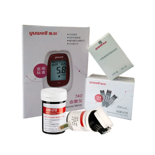 Метр глюкозы в крови рыбы 740 Yuehao Type III получит 25*2 полосы теста на сахар в крови и 710 Junyuezhun Type 1 730 ⅱ