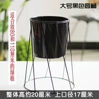 Большой железный круглый цветочный цилиндр (черный)