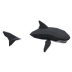 Hình học 3D âm thanh nổi cá mập trắng động vật trang trí tường Bắc Âu trang trí nhà trang trí sáng tạo thủy triều thủ công DIY giấy khuôn - Trang trí nội thất