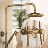 Семья королева полная медная медная имитация европейской в ​​стиле ретро -ретро -душевой душ Большой сопло ванной комнаты для водного крана