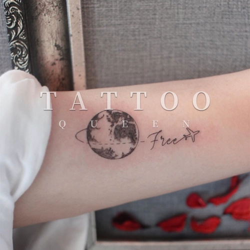 Татуировка, звездное небо, самолет, свежие тату наклейки, 4 шт