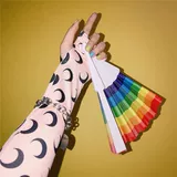 Японская инспирация ins rhawa wind Лето радуга радуга складное складное складное складное вентилятор Cavia Гладкий бусуди туку вентилятор склад