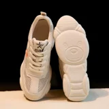 Высокая универсальная белая обувь на платформе, с медвежатами, популярно в интернете, осенняя, коллекция 2023, подходит для подростков, из натуральной кожи