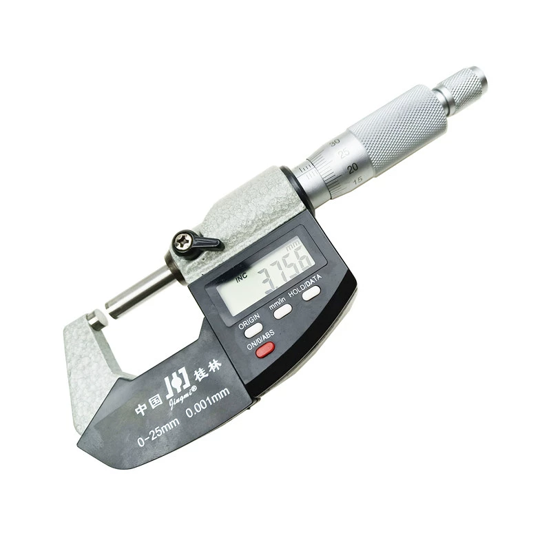 Công cụ đo chính xác đường kính ngoài micromet Quế Lâm 0-25-50-75-100mm micromet xoắn ốc độ chính xác cao 0,01mm thước đo lỗ 3 chấu cấu tạo panme Panme đo ngoài