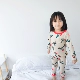 Bé gái trẻ em mùa xuân và mùa thu mùa thu dài tay phiên bản Hàn Quốc của bộ đồ ngủ một mảnh cotton vừa và nhỏ cho trẻ em - Áo liền quần