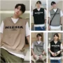 Áo thun nam 2019 mới nam ngắn tay mùa hè xu hướng thương hiệu xu hướng giả áo hai dây phiên bản Hàn Quốc của quần áo rộng - Áo phông ngắn áo phông nam tay ngắn