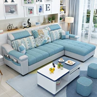 Đồ nội thất Hiện Đại Đơn Giản Đa Chức Năng Vải Sofa Giường Phòng Khách Châu Âu Sofa Vải Kết Hợp ghế sofa