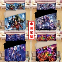 Phim hoạt hình Marvel Kids Avengers Sheets Bộ ba mảnh 1,5m Giường Người nhện bốn mảnh được nhồi bông - Bộ đồ giường bốn mảnh mẫu chăn ga gối đệm đẹp