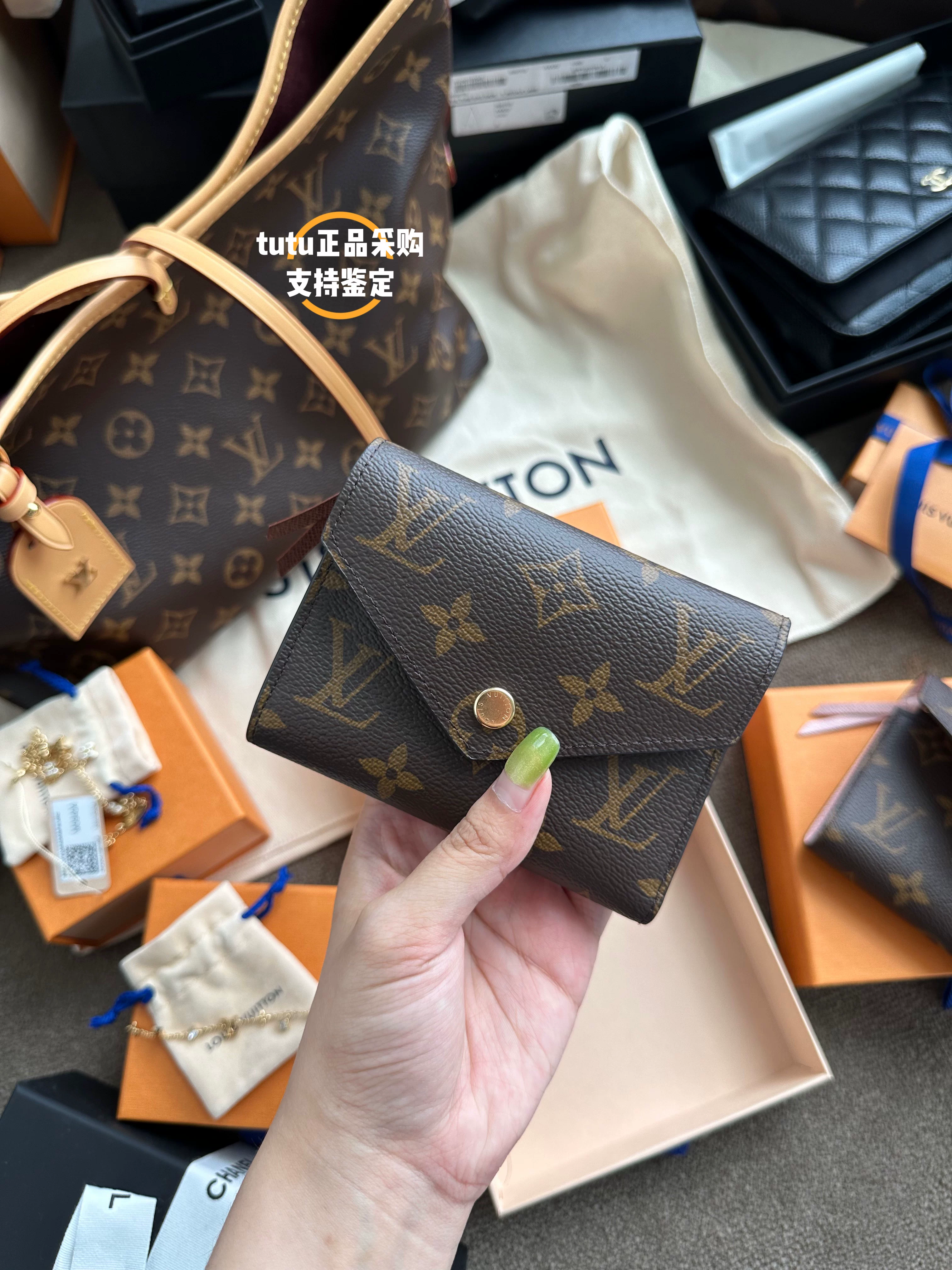 LV Золотой Дуду старый цветок канва карта кошелёк для женщин
