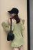2018 mùa hè mới Hàn Quốc phiên bản của màu rắn đơn giản hoang dã dài tay vai lỏng lẻo lỏng mỏng len kem chống nắng áo sơ mi Đan Cardigan