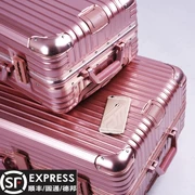 Khung nhôm hành lý phổ bánh xe 26 vali hộp nam 22 mật khẩu hộp da 20 inch hoa hồng vàng xe đẩy trường hợp nữ